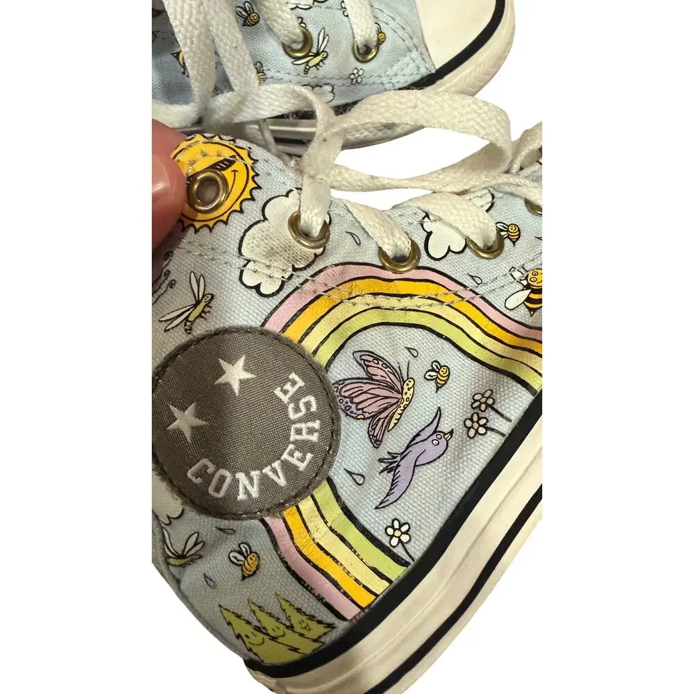 Converse Chuck Taylor All Star Camp Converse Rainbow High Top Sneakers Size 1